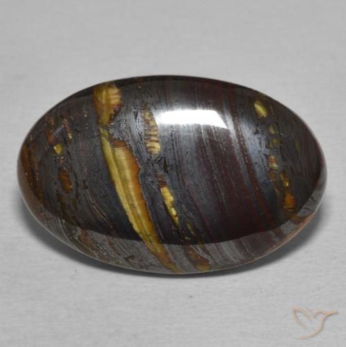 Oeil de Tigre Matrice Multicolore naturelle ovale, 18.51 ct, Opaque