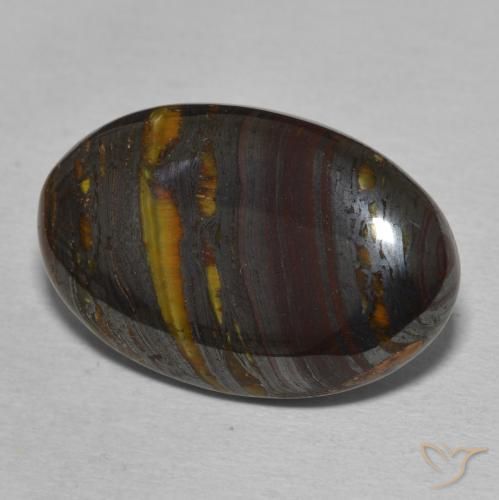 Oeil de Tigre Matrice Multicolore naturelle ovale, 18.51 ct, Opaque