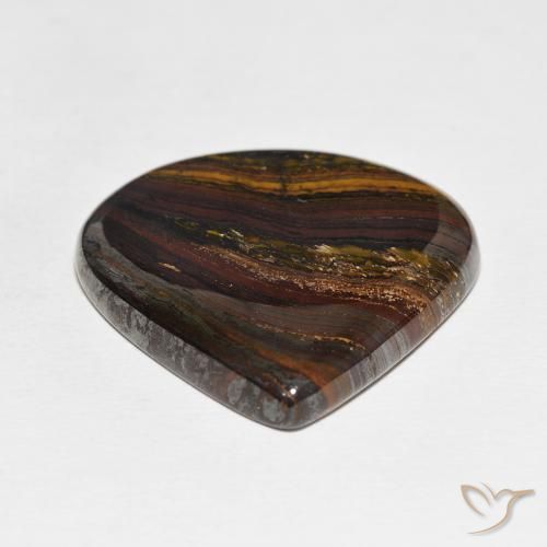 Oeil de Tigre Matrice Multicolore naturelle En forme de poire, 64.06 ct, Opaque