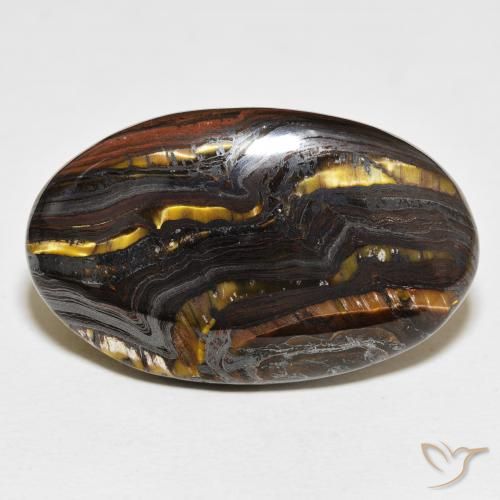 Oeil de Tigre Matrice Multicolore naturelle ovale, 54.17 ct, Opaque