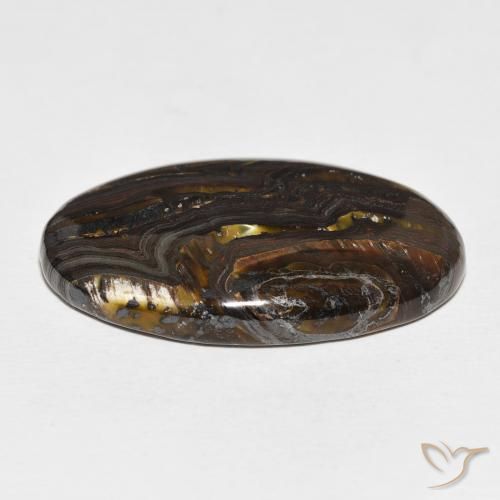 Oeil de Tigre Matrice Multicolore naturelle ovale, 54.17 ct, Opaque