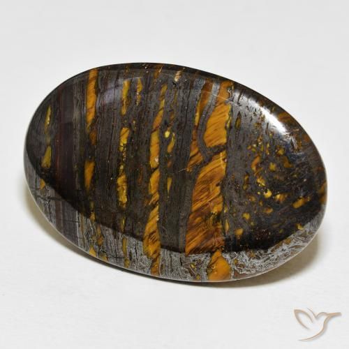 Oeil de Tigre Matrice Multicolore naturelle ovale, 62.53 ct, Opaque