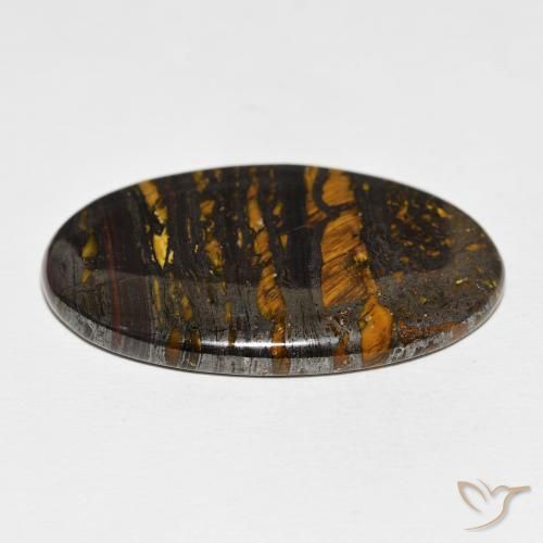 Oeil de Tigre Matrice Multicolore naturelle ovale, 62.53 ct, Opaque