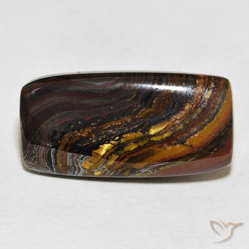 Oeil de Tigre Matrice Multicolore naturelle Baquette, 19.89 ct, Opaque