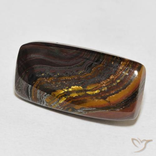 Oeil de Tigre Matrice Multicolore naturelle Baquette, 19.89 ct, Opaque