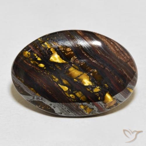 21.43ct Naturel Multicolore Oeil de Tigre Matrice, ovale, Opaque