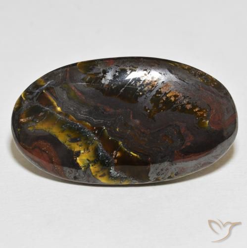 54.96ct Naturel Multicolore Oeil de Tigre Matrice, ovale, Opaque