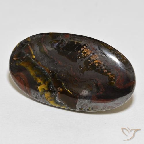 Oeil de Tigre Matrice Multicolore naturelle ovale, 54.96 ct, Opaque