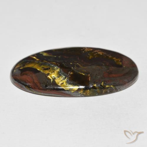 Oeil de Tigre Matrice Multicolore naturelle ovale, 54.96 ct, Opaque