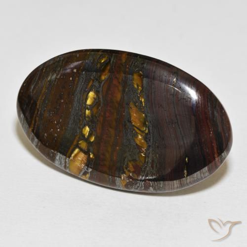 Oeil de Tigre Matrice Multicolore naturelle ovale, 61.24 ct, Opaque