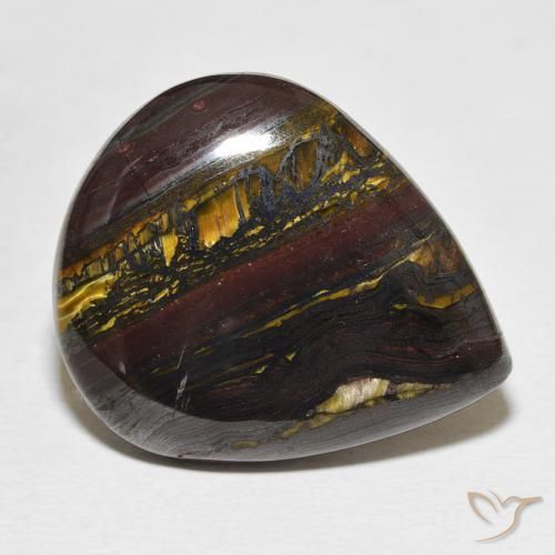 Oeil de Tigre Matrice Multicolore naturelle En forme de poire, 35.20 ct, Opaque