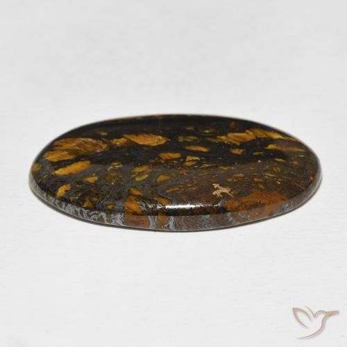 Oeil de Tigre Matrice Multicolore naturelle ovale, 40.04 ct, Opaque
