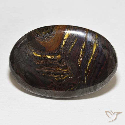 Oeil de Tigre Matrice Multicolore naturelle ovale, 39.68 ct, Opaque