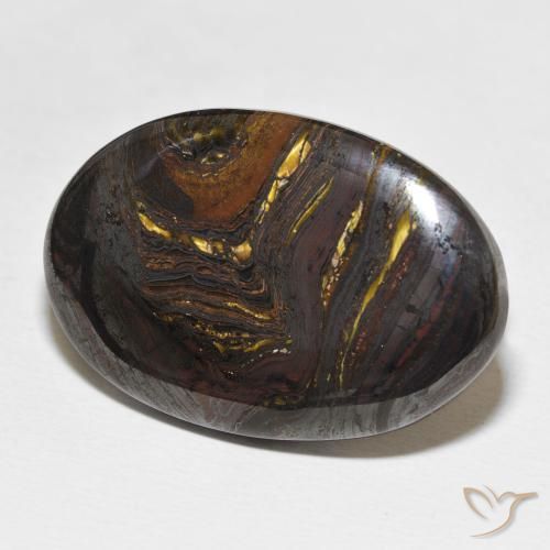 Oeil de Tigre Matrice Multicolore naturelle ovale, 39.68 ct, Opaque
