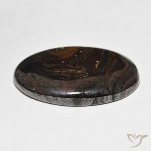 Oeil de Tigre Matrice Multicolore naturelle ovale, 39.68 ct, Opaque