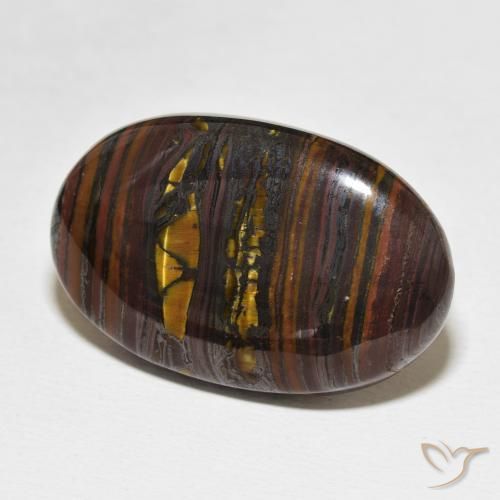 Oeil de Tigre Matrice Multicolore naturelle ovale, 35.21 ct, Opaque