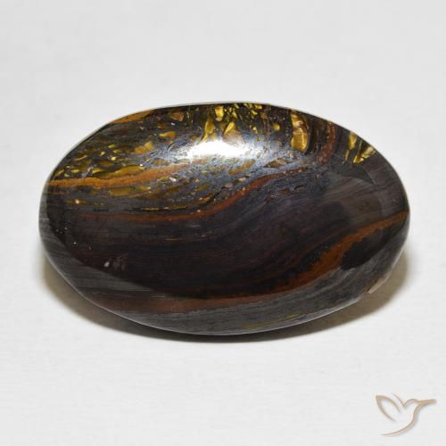 Oeil de Tigre Matrice Multicolore naturelle ovale, 36.70 ct, Opaque