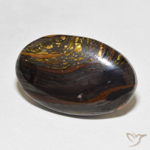 Oeil de Tigre Matrice Multicolore naturelle ovale, 36.70 ct, Opaque