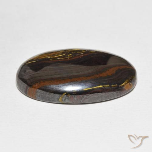 Oeil de Tigre Matrice Multicolore naturelle ovale, 36.70 ct, Opaque