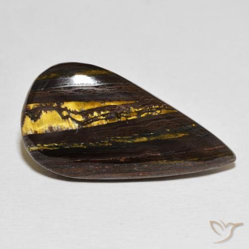 Oeil de Tigre Matrice Multicolore naturelle En forme de poire, 21.27 ct, Opaque
