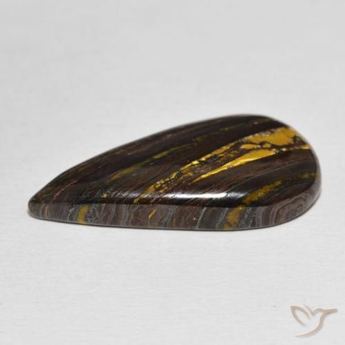 Oeil de Tigre Matrice Multicolore naturelle En forme de poire, 21.27 ct, Opaque