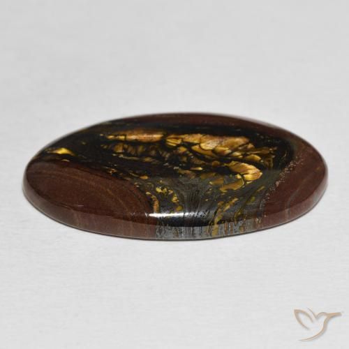 Oeil de Tigre Matrice Multicolore naturelle ovale, 29.85 ct, Opaque