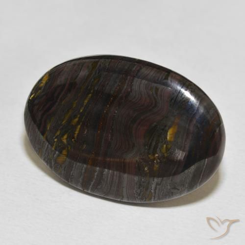 Oeil de Tigre Matrice Multicolore naturelle ovale, 29.46 ct, Opaque
