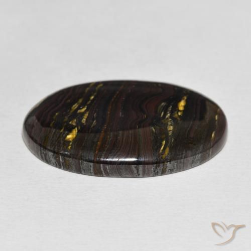 Oeil de Tigre Matrice Multicolore naturelle ovale, 29.46 ct, Opaque