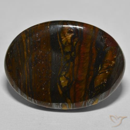 39.54ct Naturel Brun multicolore Oeil de Tigre Matrice, ovale, Opaque