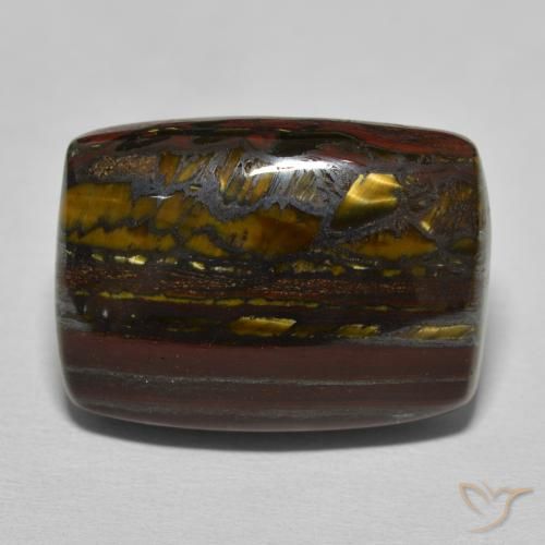 Oeil de Tigre Matrice Brun caryer naturelle Coussin, 26.98 ct, Opaque