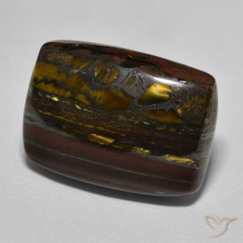 Oeil de Tigre Matrice Brun caryer naturelle Coussin, 26.98 ct, Opaque