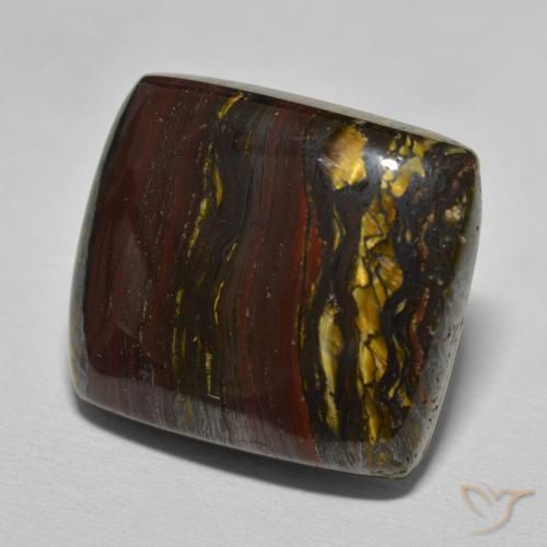 Oeil de Tigre Matrice Marron chaud naturelle Coussin, 27.07 ct, Opaque