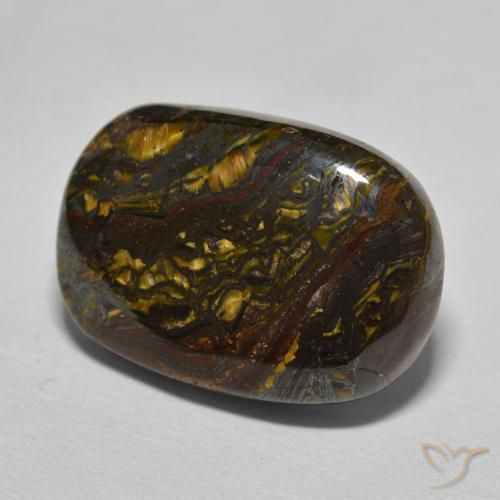 Oeil de Tigre Matrice Marron chaud naturelle Coussin, 20.80 ct, Opaque