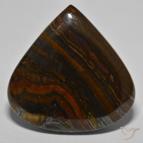 66.44ct Naturel Brun caryer Oeil de Tigre Matrice, En forme de poire, Opaque