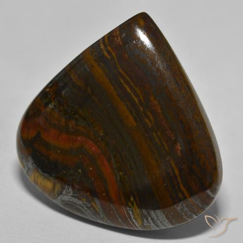 Oeil de Tigre Matrice Brun caryer naturelle En forme de poire, 66.44 ct, Opaque
