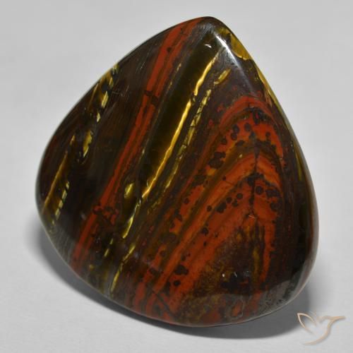 Oeil de Tigre Matrice Brun multicolore naturelle En forme de poire, 68.05 ct, Opaque