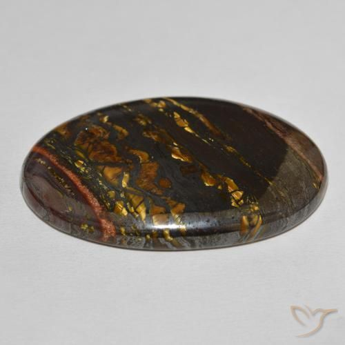 Oeil de Tigre Matrice Multicolore naturelle ovale, 149.79 ct, Opaque
