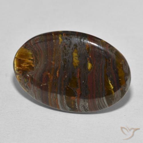 Oeil de Tigre Matrice Multicolore naturelle ovale, 23.56 ct, Opaque