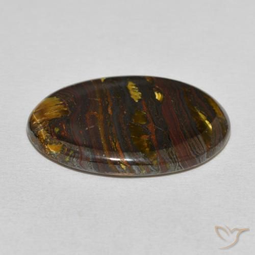 Oeil de Tigre Matrice Multicolore naturelle ovale, 23.56 ct, Opaque
