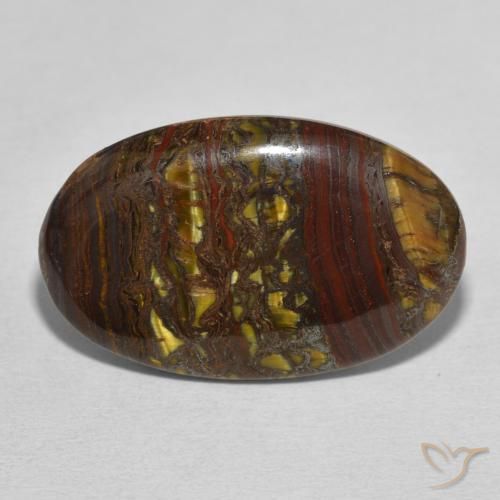 21.51ct Naturel Multicolore Oeil de Tigre Matrice, ovale, Opaque
