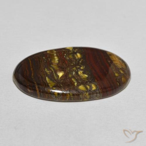 Oeil de Tigre Matrice Multicolore naturelle ovale, 21.51 ct, Opaque
