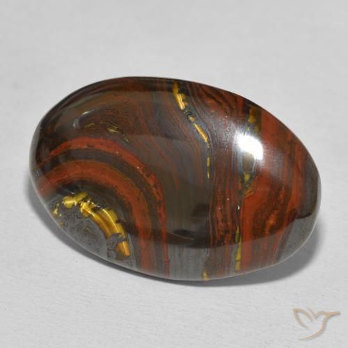 Oeil de Tigre Matrice Multicolore naturelle ovale, 27.87 ct, Opaque