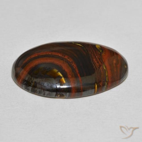 Oeil de Tigre Matrice Multicolore naturelle ovale, 27.87 ct, Opaque