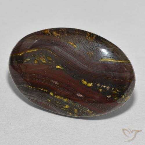 Oeil de Tigre Matrice Multicolore naturelle ovale, 30.81 ct, Opaque