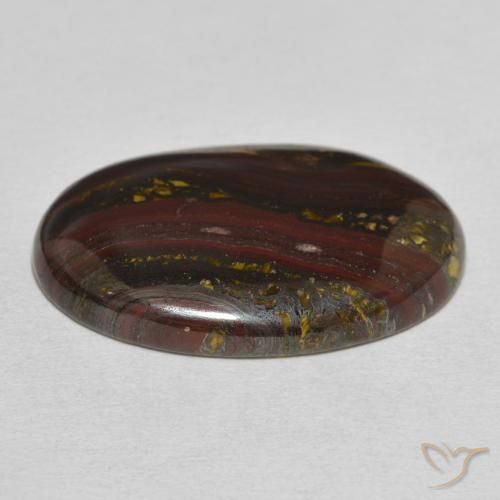 Oeil de Tigre Matrice Multicolore naturelle ovale, 30.81 ct, Opaque