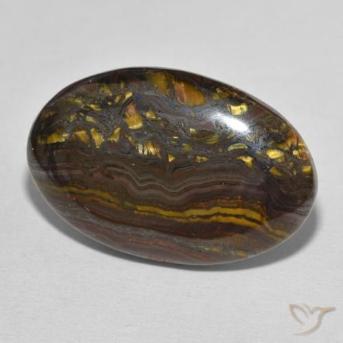 Oeil de Tigre Matrice Multicolore naturelle ovale, 28.89 ct, Opaque