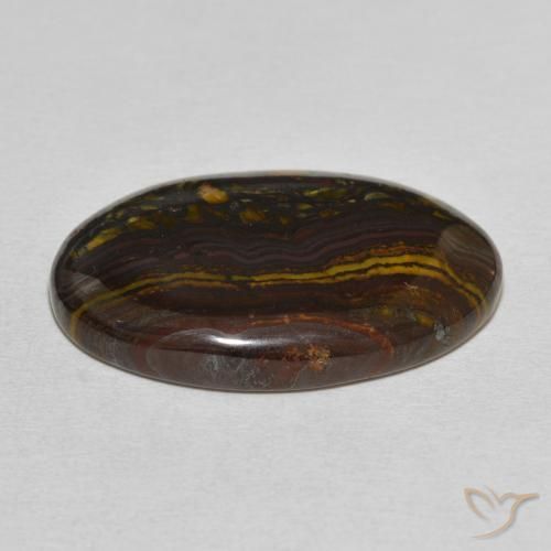 Oeil de Tigre Matrice Multicolore naturelle ovale, 28.89 ct, Opaque