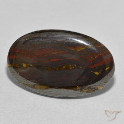 Oeil de Tigre Matrice Multicolore naturelle ovale, 24.74 ct, Opaque