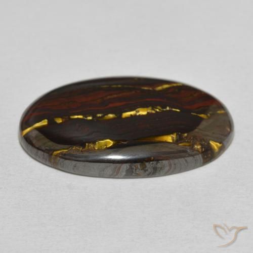 Oeil de Tigre Matrice Multicolore naturelle ovale, 24.74 ct, Opaque
