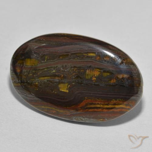Oeil de Tigre Matrice Multicolore naturelle ovale, 46.95 ct, Opaque
